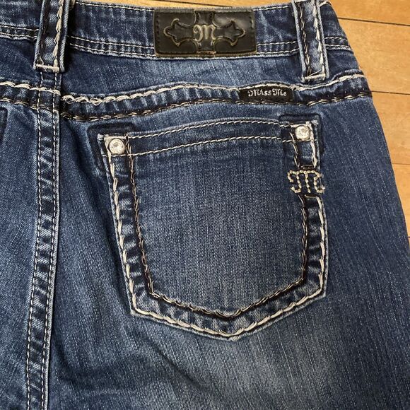 Miss Me Jeans Women’s Size 32 Mid Rise Skinny Embroidered Denim Stretch - Picture 13 of 16